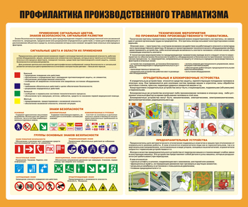 Стенд С210 Профилактика производственного травматизма(1200х1000 мм) - Стенды - Стенды по охране труда - Магазин охраны труда Протекторшоп